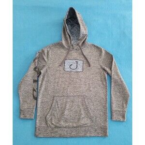 Avid Outdoors Hoodie Gray Heather Hook Fishing Beach Size M